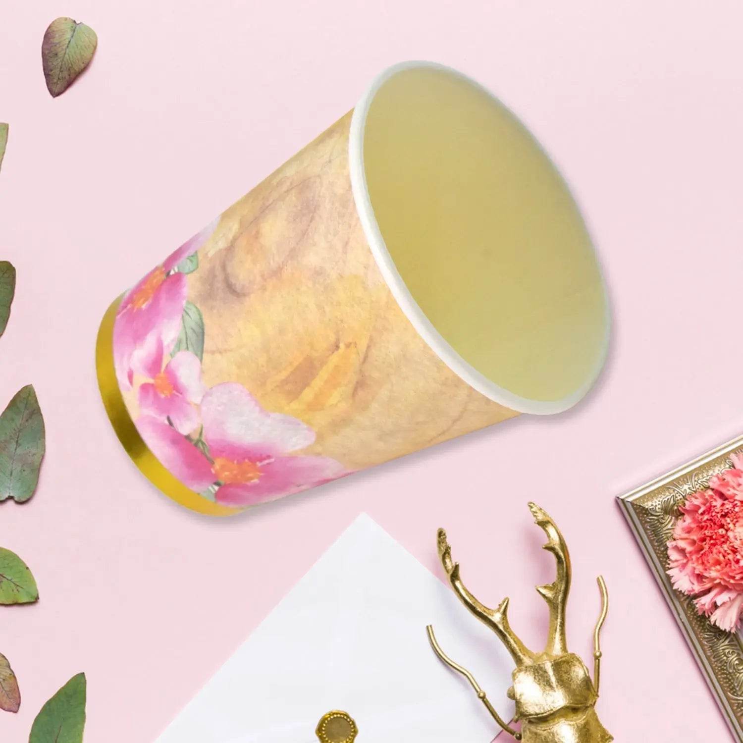 Disposable Paper Cups, Disposable Tea, Coffee Cups (24 Pcs Set / Mix Color & Design) - infinityexculsivestore.com
