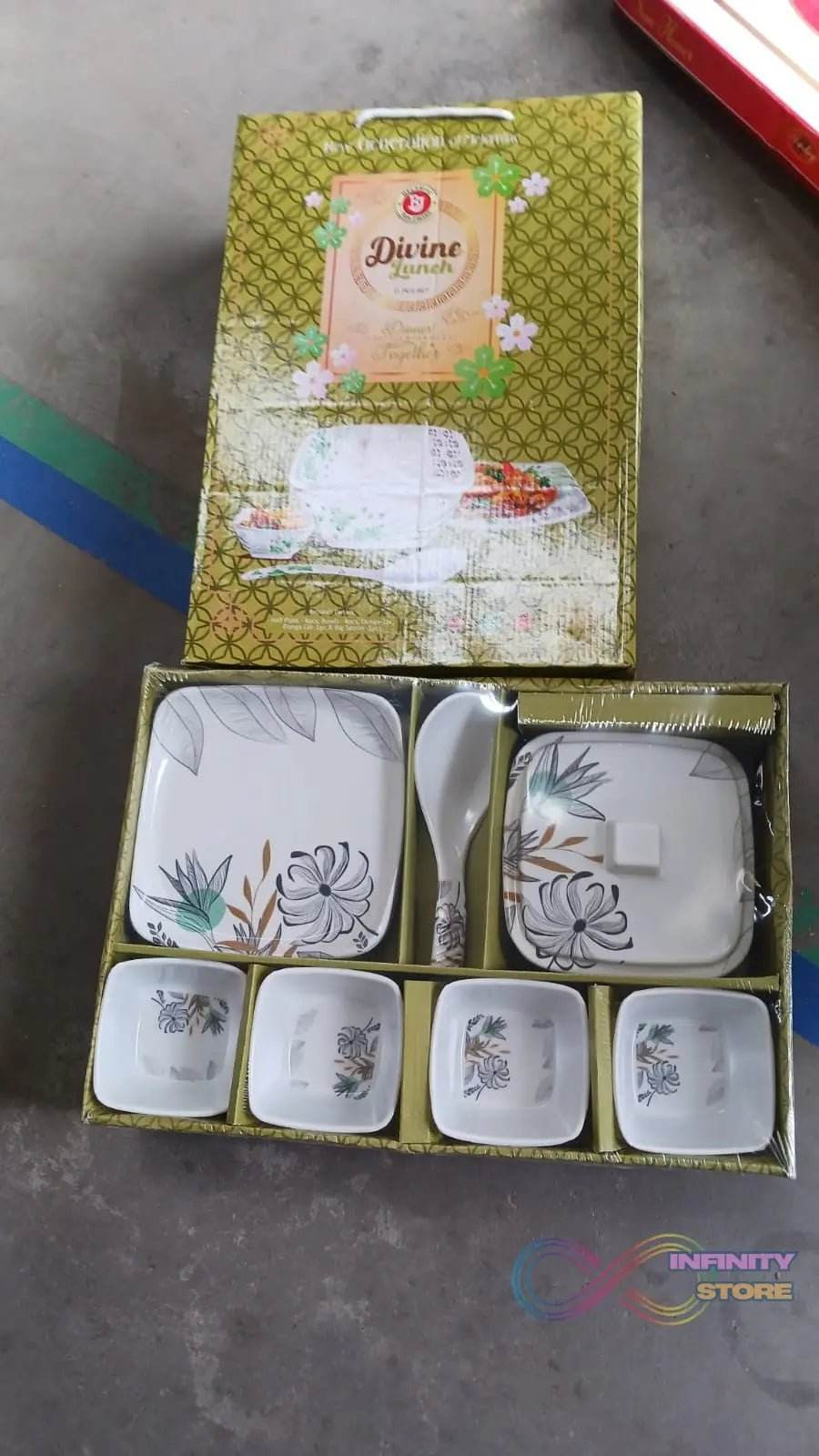 Divine lunch Tableware, Dinner Set (11 Pcs Set) - infinityexculsivestore.com
