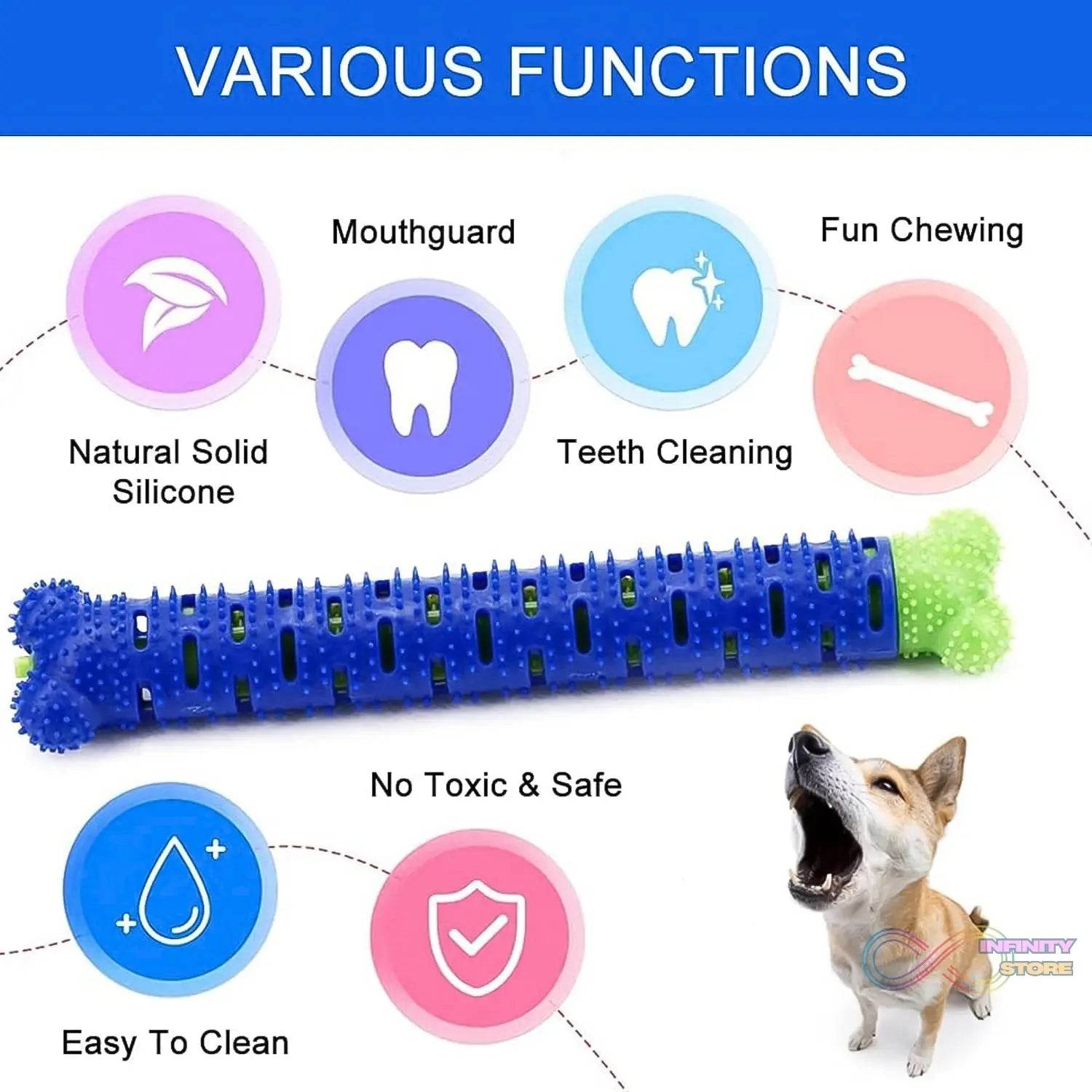 Dog Tooth Brush, Puppy Chew Toothbrush Stick Teeth Cleaning Dental Toys (1 Pc) - infinityexculsivestore.com