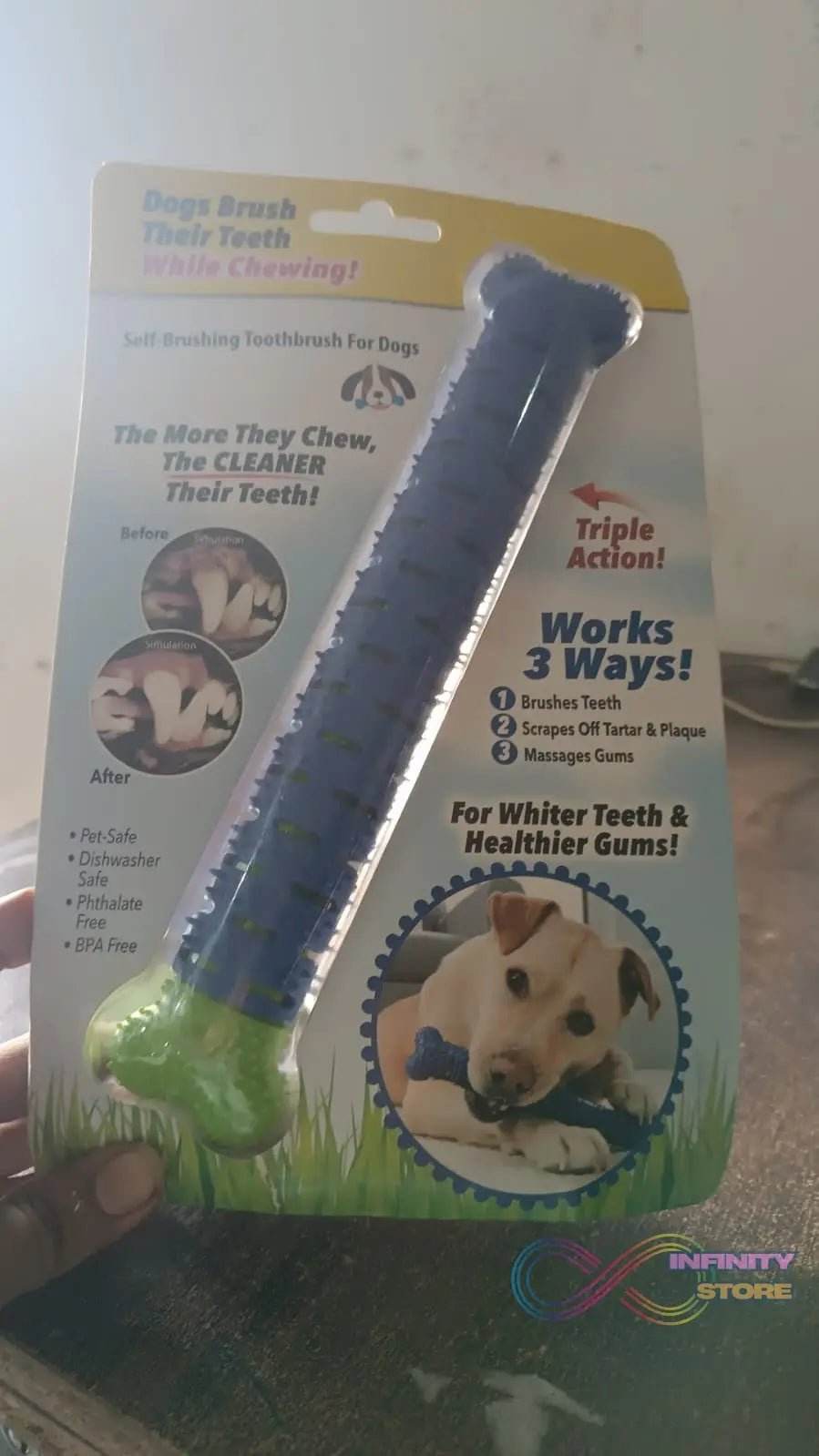 Dog Tooth Brush, Puppy Chew Toothbrush Stick Teeth Cleaning Dental Toys (1 Pc) - infinityexculsivestore.com