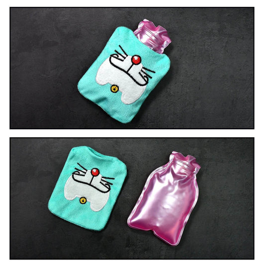 Doremon Cartoon Small Hot Water Bag with Cover for Pain Relief - infinityexculsivestore.com