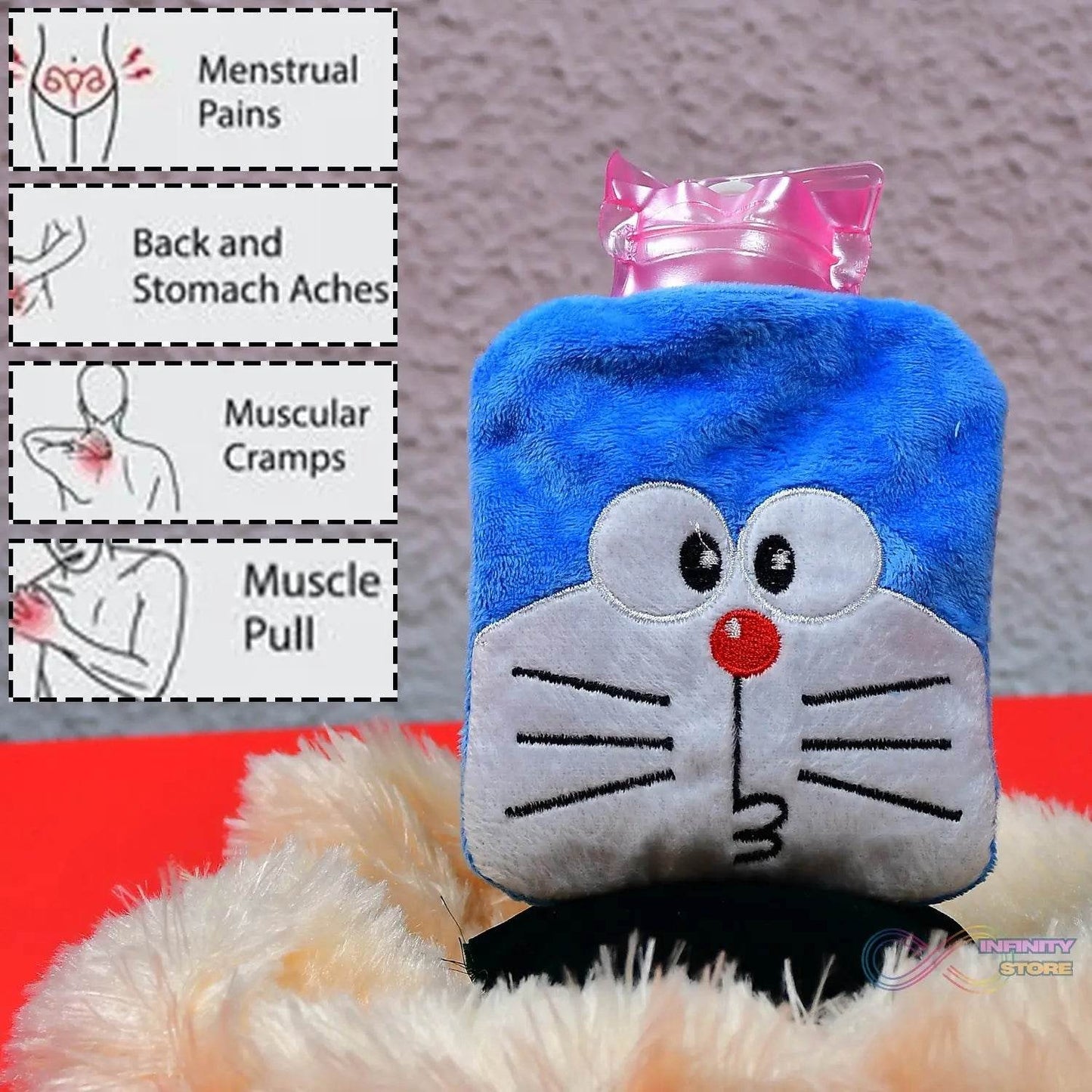 Doremon small Hot Water Bag with Cover for Pain Relief, Neck, Shoulder Pain and Hand, Feet Warmer, Menstrual Cramps. - infinityexculsivestore.com