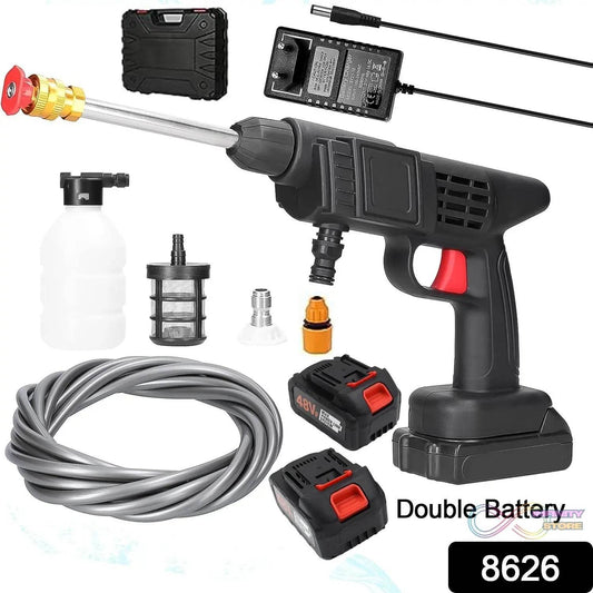 Double Battery 48V Rechargeable Electric, Car Washer Gun (1 Set) - infinityexculsivestore.com