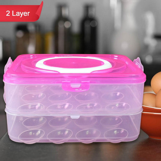Double Layer 24 Grid Egg Storage Box for Egg Storage Container - infinityexculsivestore.com