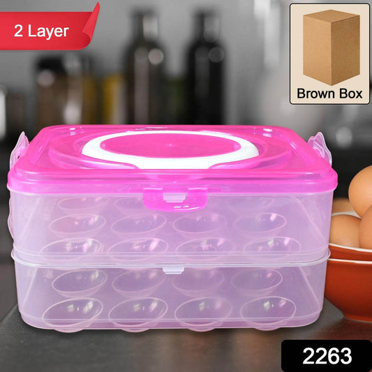 Double Layer 24 Grid Egg Storage Box for Egg Storage Container - infinityexculsivestore.com