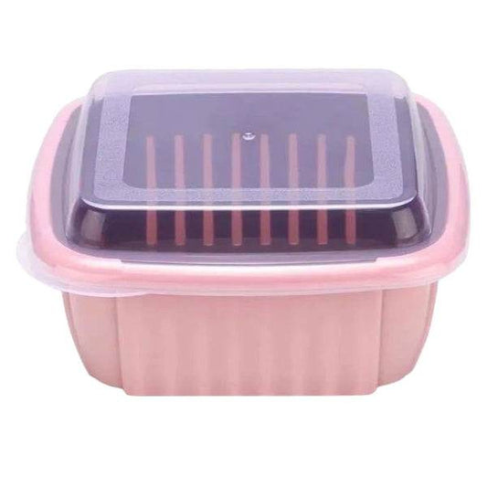 Double Layer Food Drainer Washing Basket with Collapsible Strainers Colander - infinityexculsivestore.com