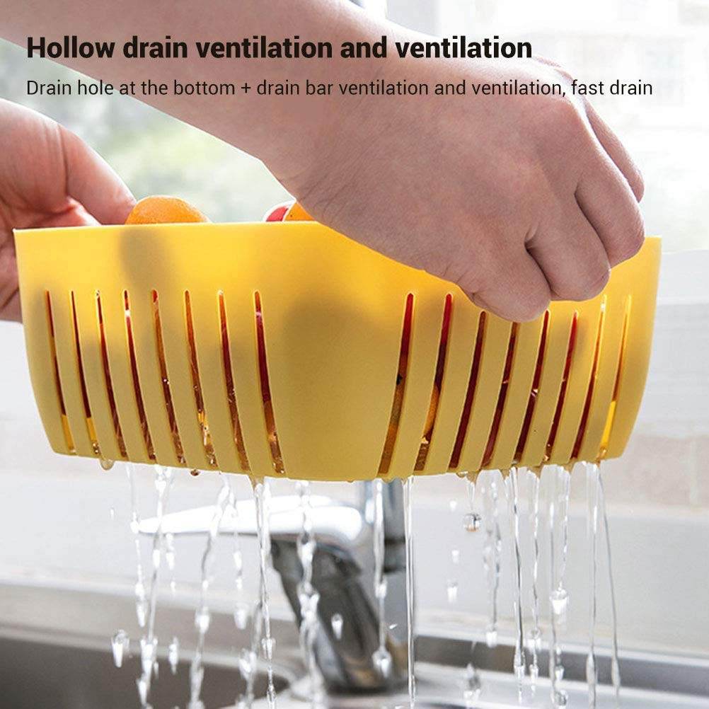 Double Layer Food Drainer Washing Basket with Collapsible Strainers Colander - infinityexculsivestore.com