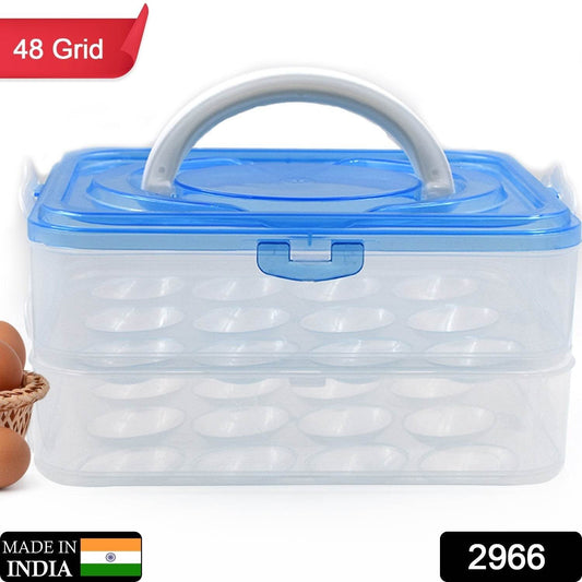 Double Layer Premium 48 Grid Egg Storage Box for Egg Storage Container - infinityexculsivestore.com