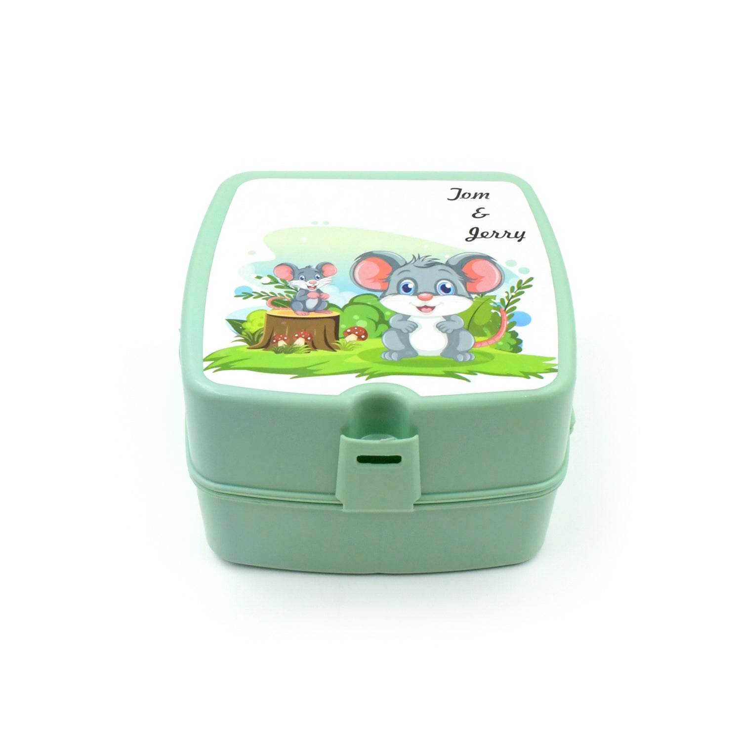 Double-Layer Square Lunch Box with Spoon , 4 Compartment Tiffin & Push Lock , Plastic Tiffin Box for Travelling, School Kids & Office Exclusive, Home - infinityexculsivestore.com