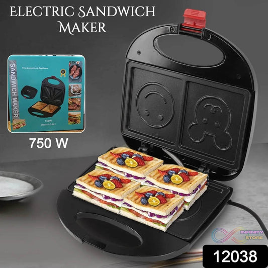 Double Sided Heating 750W Electric Sandwich Maker (1 Pc) - infinityexculsivestore.com