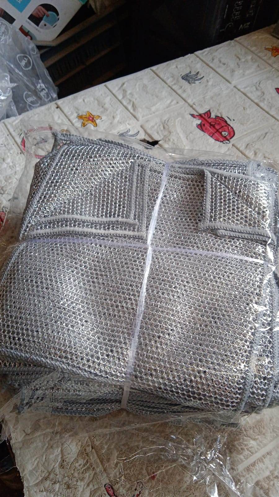 Double-Sided Multipurpose Microfiber Cloths, Stainless Steel Scrubber, Non-Scratch Wire cloth, (1 Pc / 20 x 20 Cm) - infinityexculsivestore.com