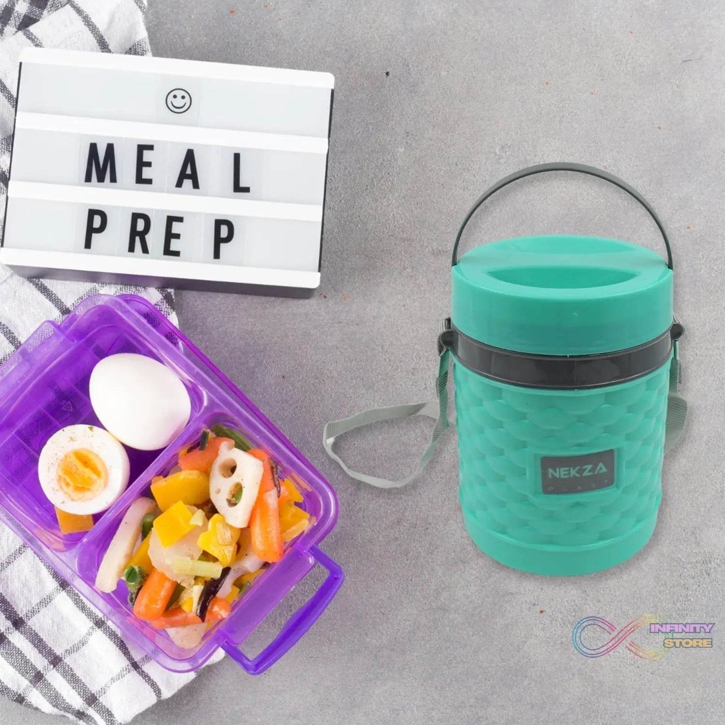 Double Wall Insulated Tiffin with Handle (1 Pc): Stackable, Hot Food Container - infinityexculsivestore.com