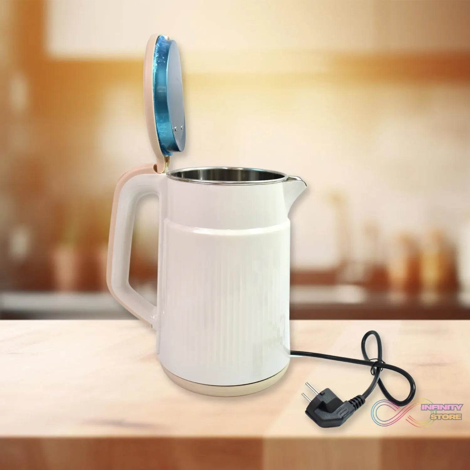 Double Wall Stainless Steel Electric Cordless Tea Kettle (1500W / 2.3 Ltr.) - infinityexculsivestore.com