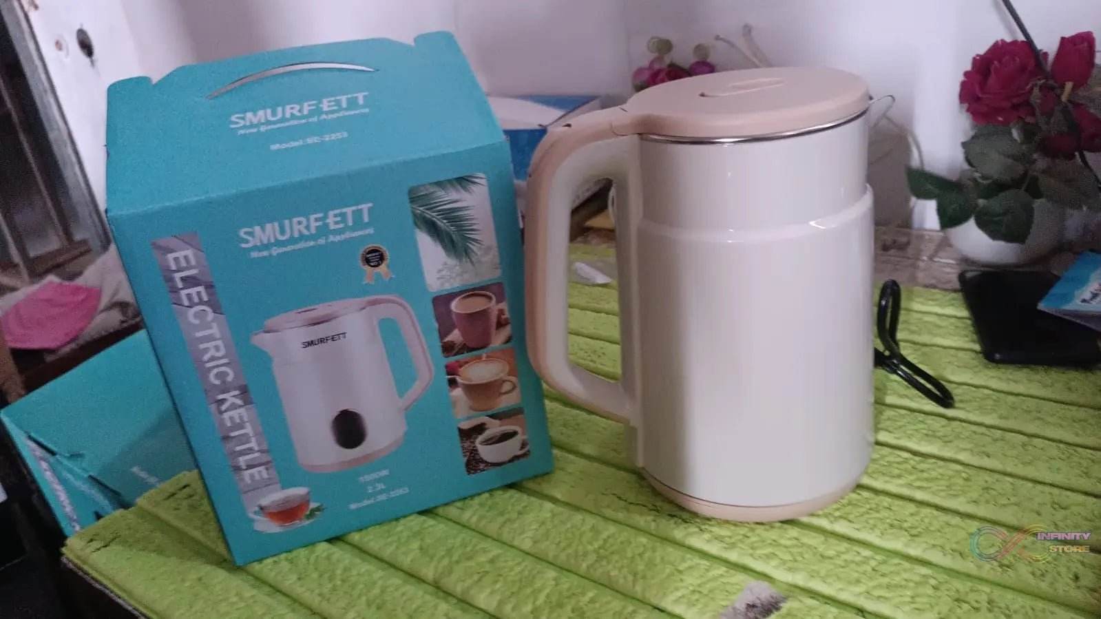 Double Wall Stainless Steel Electric Cordless Tea Kettle (1500W / 2.3 Ltr.) - infinityexculsivestore.com