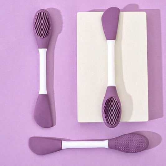 Double-headed Silicone Mask Brush Face Cleansing and Applying Mud Mask Beauty Salon Special Brush Smear Tool Facial Scrub Silicone Wash Scrubber Face Tools (1 Pc) - infinityexculsivestore.com