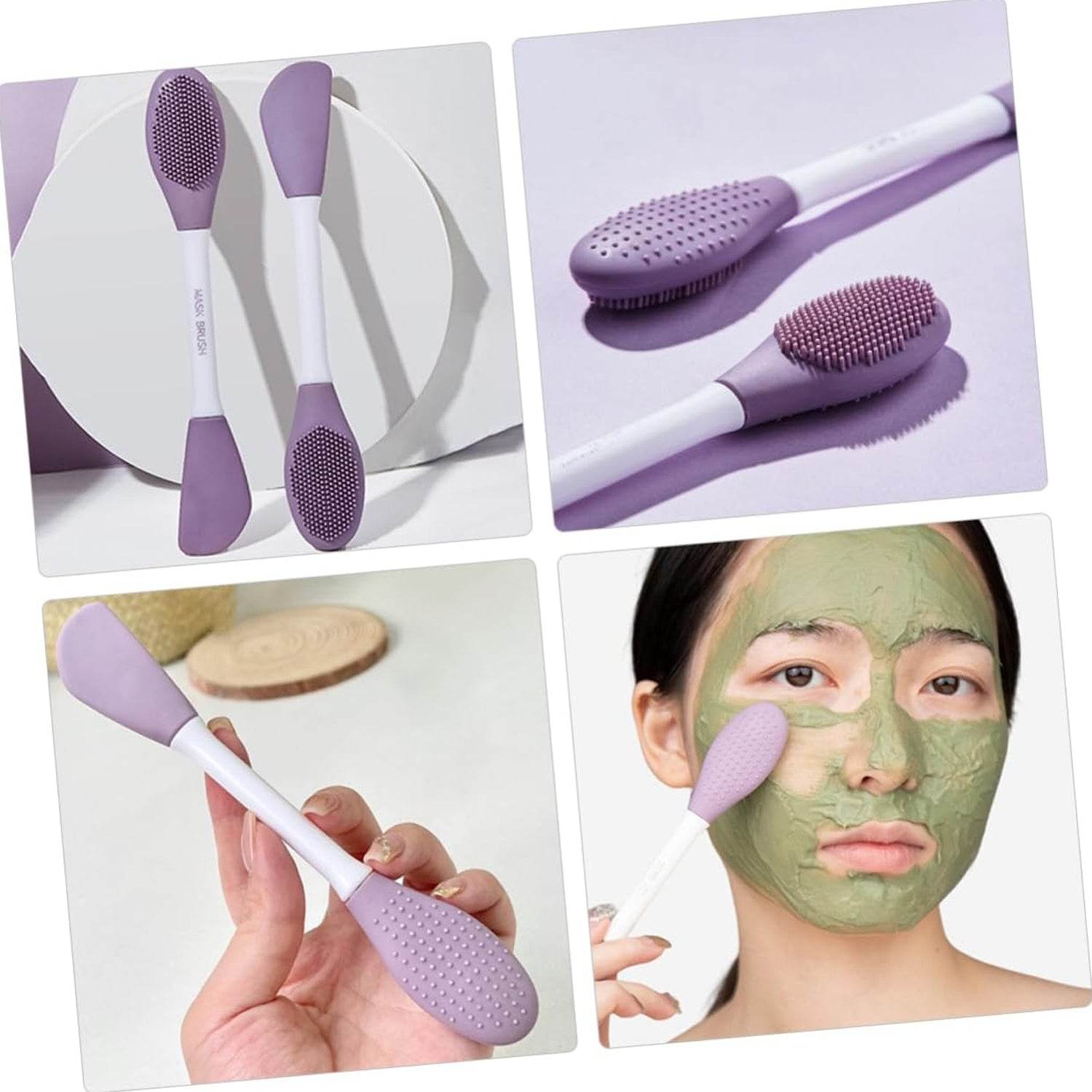 Double-headed Silicone Mask Brush Face Cleansing and Applying Mud Mask Beauty Salon Special Brush Smear Tool Facial Scrub Silicone Wash Scrubber Face Tools (1 Pc) - infinityexculsivestore.com