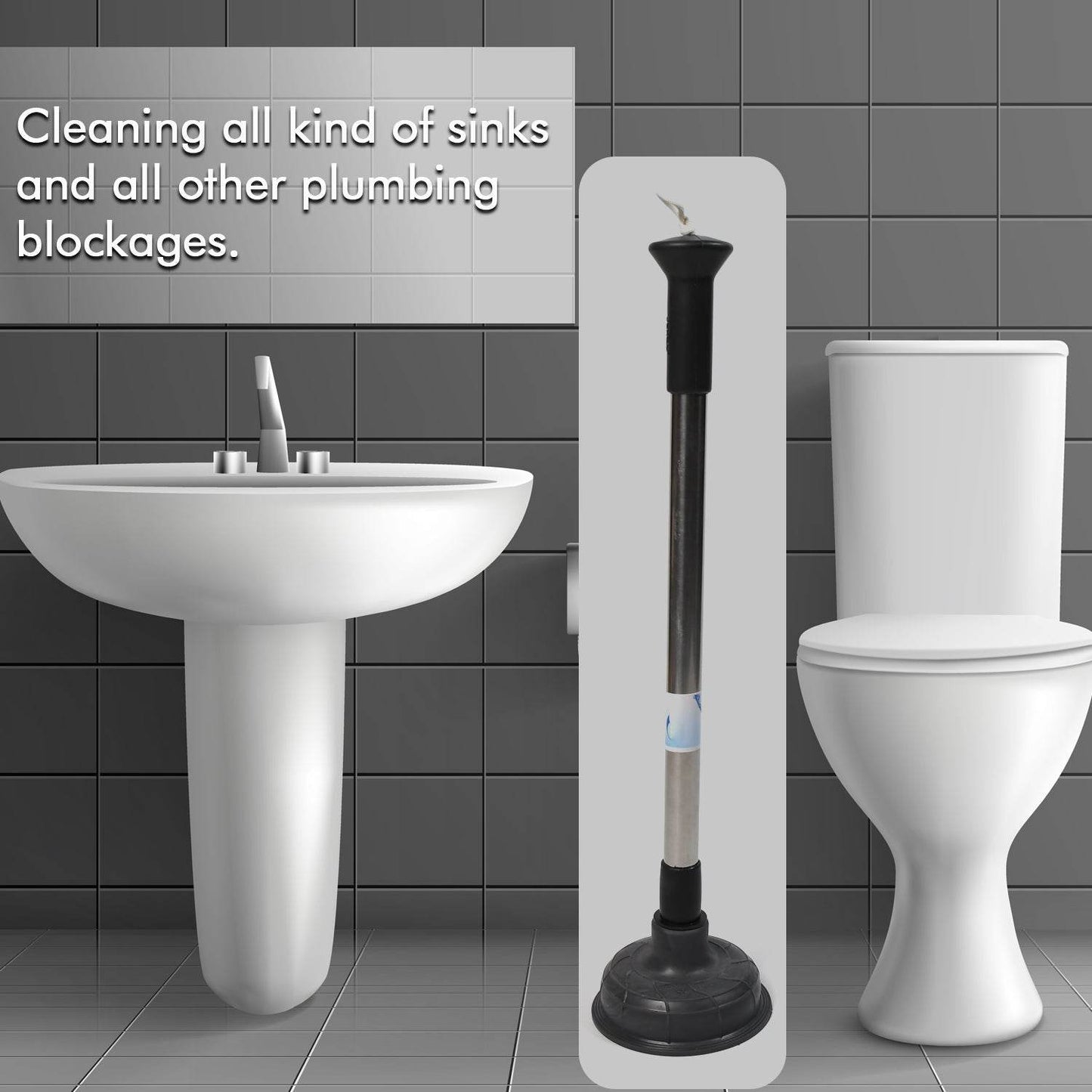 Drain Unblocker Pump for Kitchen, Sink & Toilet Cleaning - infinityexculsivestore.com