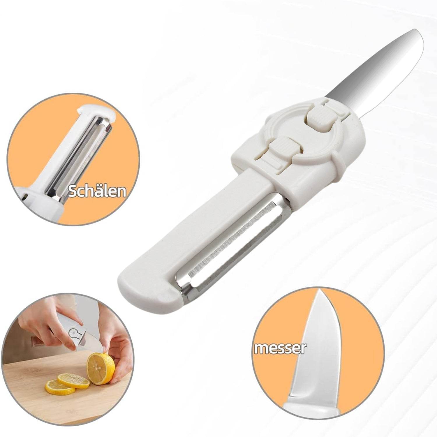 Dual-Use Knife and Peeler, 2-in-1 Stainless Steel Blades Wiith case (1 Pc) - infinityexculsivestore.com