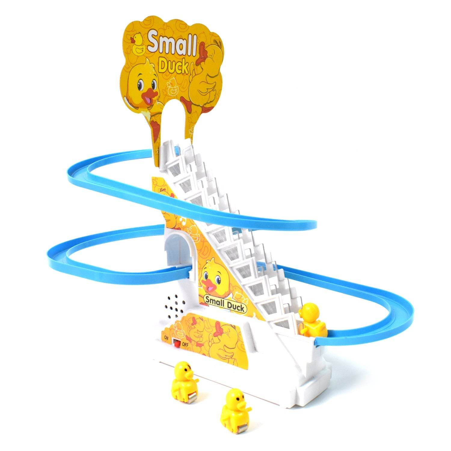 Duck Climb Stairs Toy Roller Coaster with Flashing Lights & Music (3 Ducks) - infinityexculsivestore.com