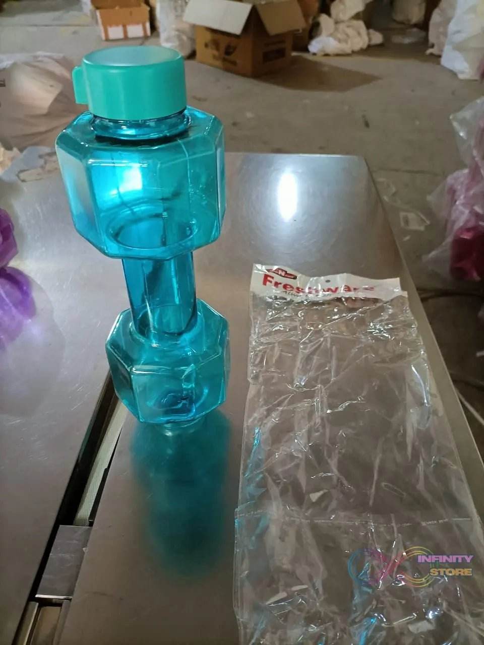 Dumbbell Water Bottle Gym Water Bottle Use For School , Gym , Office Use (750 ml) - infinityexculsivestore.com