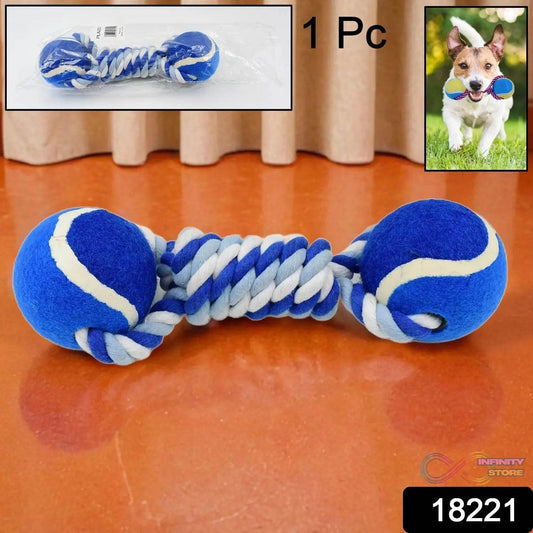 Durable Cotton Rope Dog Toy Two-Way Ball Design (1 Pc) - infinityexculsivestore.com