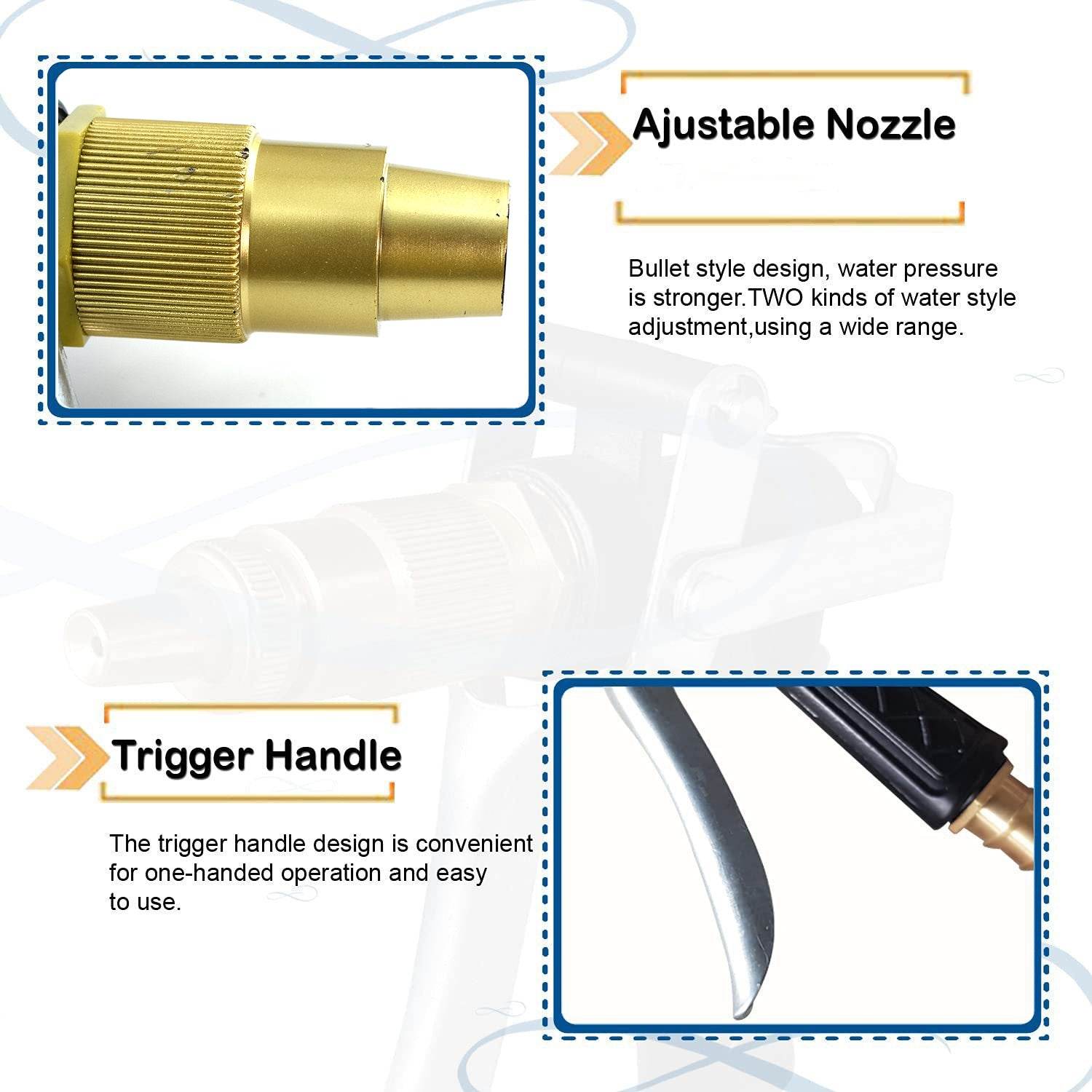Durable Gold Color Trigger Hose Nozzle Water Lever Spray - infinityexculsivestore.com