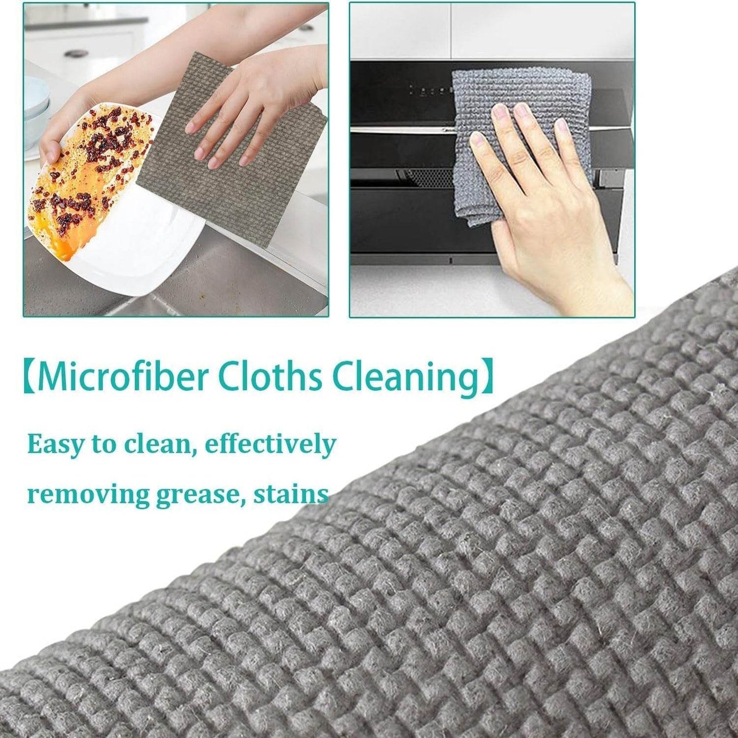 Durable Kitchen Scrub Cloth, Microfiber Cleaning Cloth Roll, Kitchen Wear-Resistant Cloth 20×22cm, Multipurpose Cleaning Cloths for Kitchen (1pc) - infinityexculsivestore.com