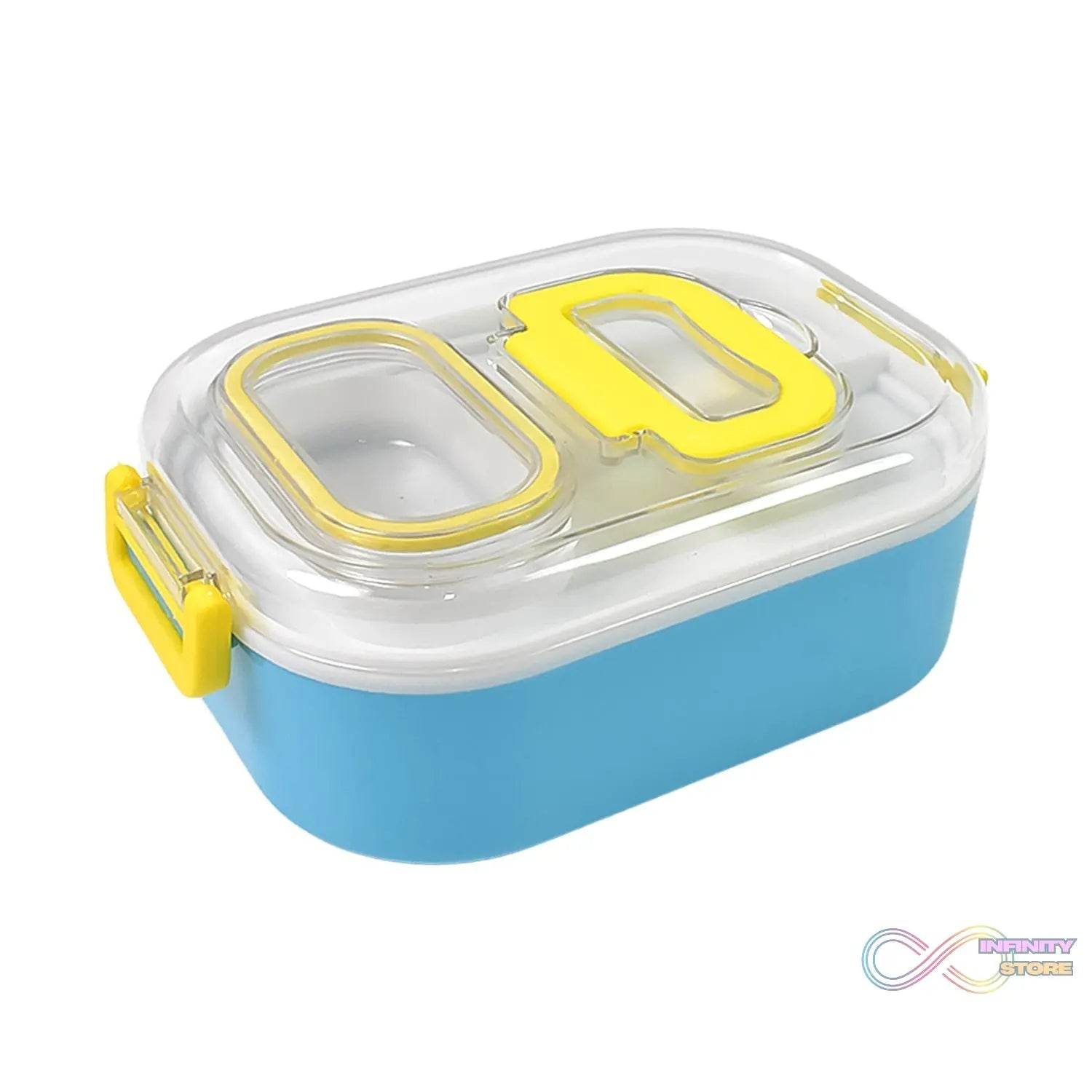 Durable Plastic Lunch box for Kids With 2 in 1 Spoon, Fork (1 Pc) - infinityexculsivestore.com