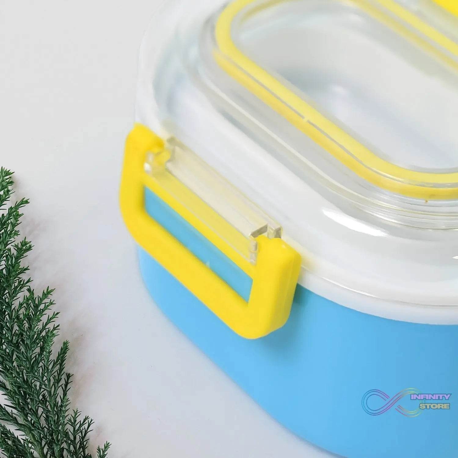 Durable Plastic Lunch box for Kids With 2 in 1 Spoon, Fork (1 Pc) - infinityexculsivestore.com