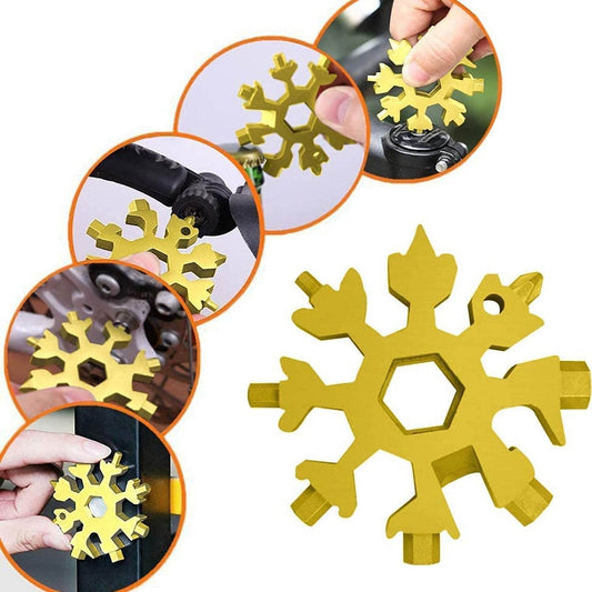 Durable & Portable 18 in 1 Snowflake Multi-Tool, Snowflake Bottle Opener Flat Phillips Screwdriver Kit Wrench - infinityexculsivestore.com