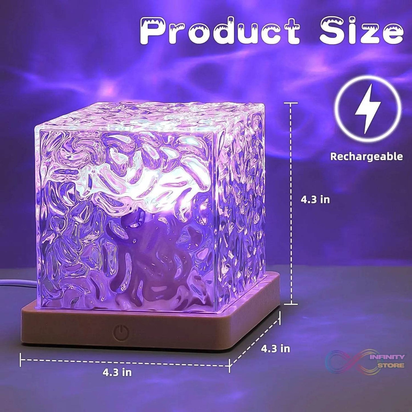 Dynamic Rotating Water Ripple Night Lamp With Remote - infinityexculsivestore.com