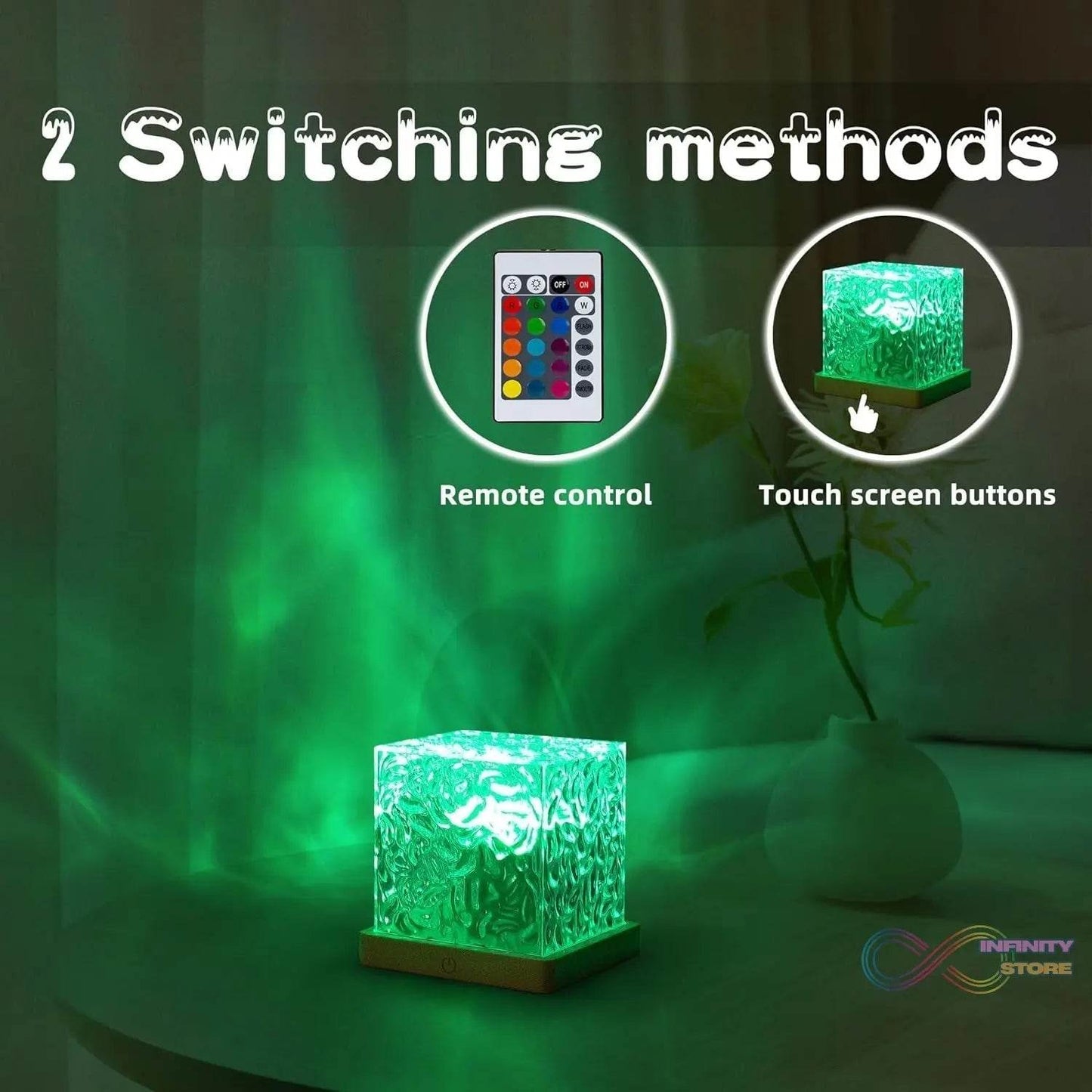 Dynamic Rotating Water Ripple Night Lamp With Remote - infinityexculsivestore.com