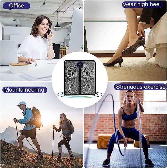 EMS Foot Massager, Electric Feet Massager, Deep Kneading Circulation Foot Booster for Feet and Legs Muscle Stimulator, Folding Portable Electric Massage Machine (Mix Design) - infinityexculsivestore.com