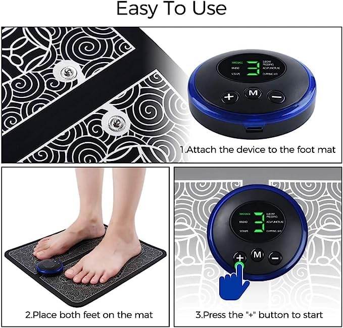 EMS Foot Massager, Electric Feet Massager, Deep Kneading Circulation Foot Booster for Feet and Legs Muscle Stimulator, Folding Portable Electric Massage Machine (Mix Design) - infinityexculsivestore.com