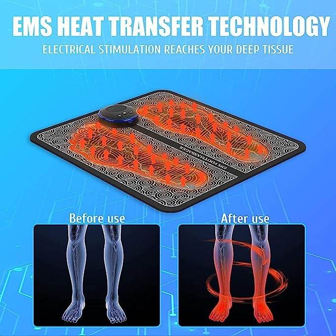 EMS Foot Massager, Electric Feet Massager, Deep Kneading Circulation Foot Booster for Feet and Legs Muscle Stimulator, Folding Portable Electric Massage Machine (Mix Design) - infinityexculsivestore.com