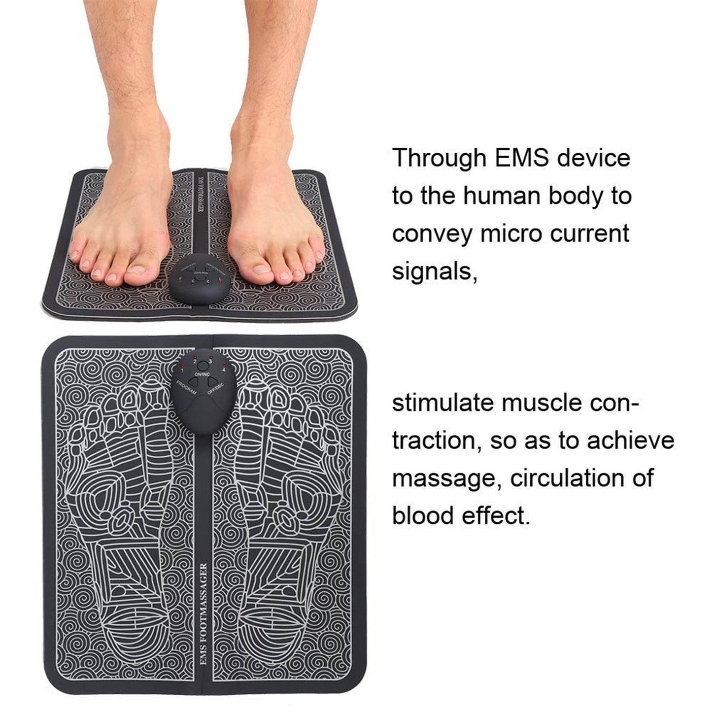 EMS Foot Massager, Electric Feet Massager, Deep Kneading Circulation Foot Booster for Feet and Legs Muscle Stimulator, Folding Portable Electric Massage Machine (Mix Design) - infinityexculsivestore.com