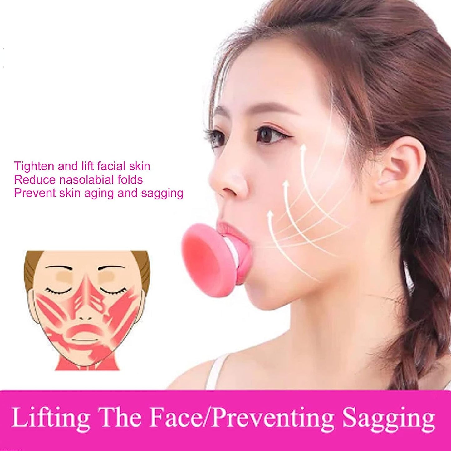 SILICONE FACIAL JAW EXERCISER BREATHING TYPE FACE SLIMMER, BREATHING TYPE FACE SLIMMER FACE LIFT INHALING & EXHALING TOOL, LOOK YOUNGER AND HEALTHIER - HELPS REDUCE STRESS AND CRAVINGS (Card Packing) - infinityexculsivestore.com
