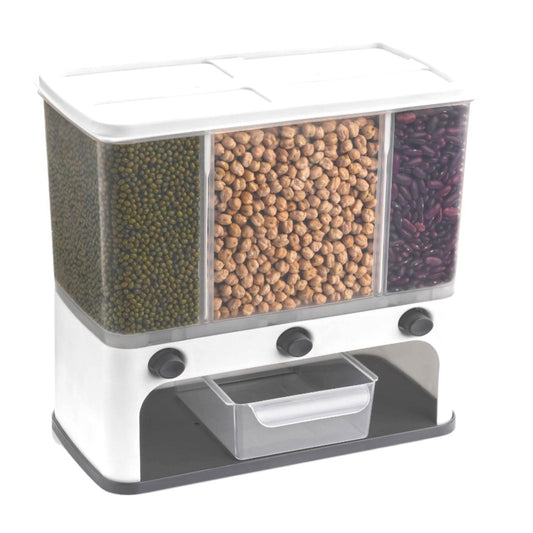 Easy Flow Cereal Dispenser for Kitchen 3 in 1 Push Button Wall Mount Container - infinityexculsivestore.com