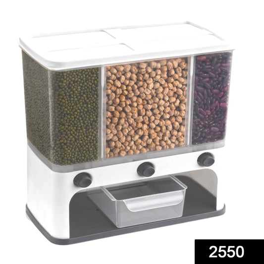 Easy Flow Cereal Dispenser for Kitchen 3 in 1 Push Button Wall Mount Container - infinityexculsivestore.com