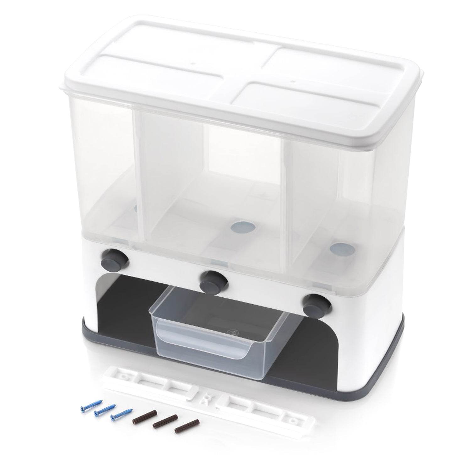 Easy Flow Cereal Dispenser for Kitchen 3 in 1 Push Button Wall Mount Container - infinityexculsivestore.com