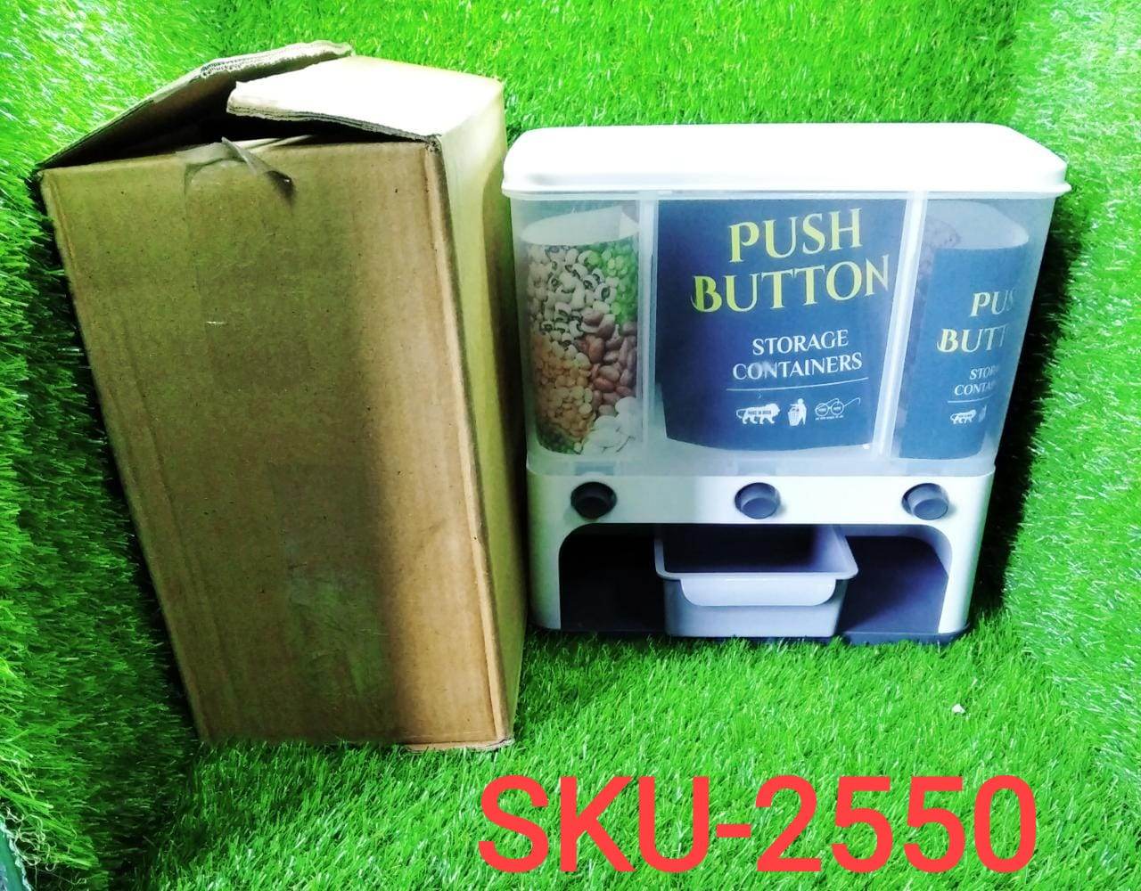 Easy Flow Cereal Dispenser for Kitchen 3 in 1 Push Button Wall Mount Container - infinityexculsivestore.com