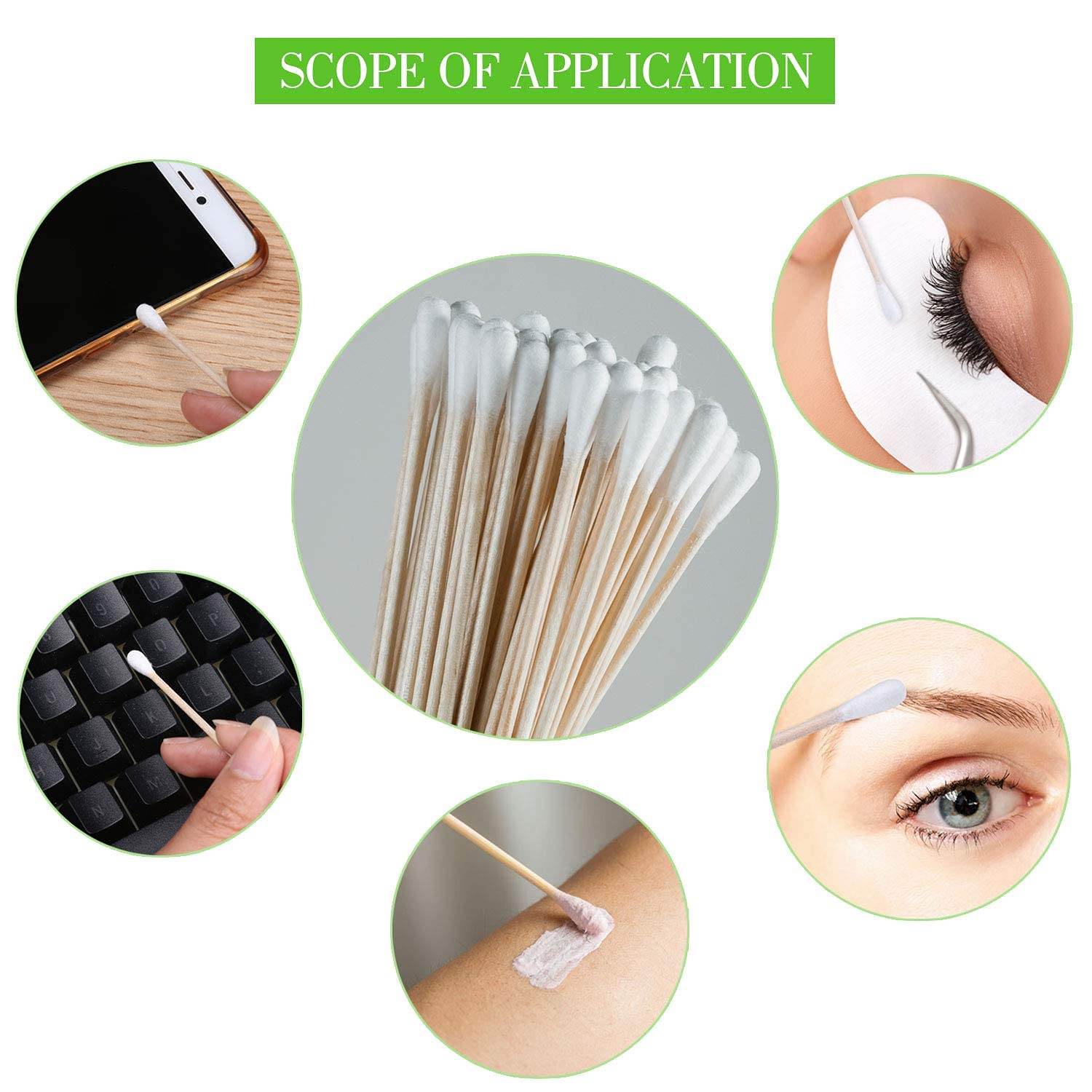 Eco-Friendly Bamboo Cotton Swabs with Wooden Handles (Pack of 20) - infinityexculsivestore.com