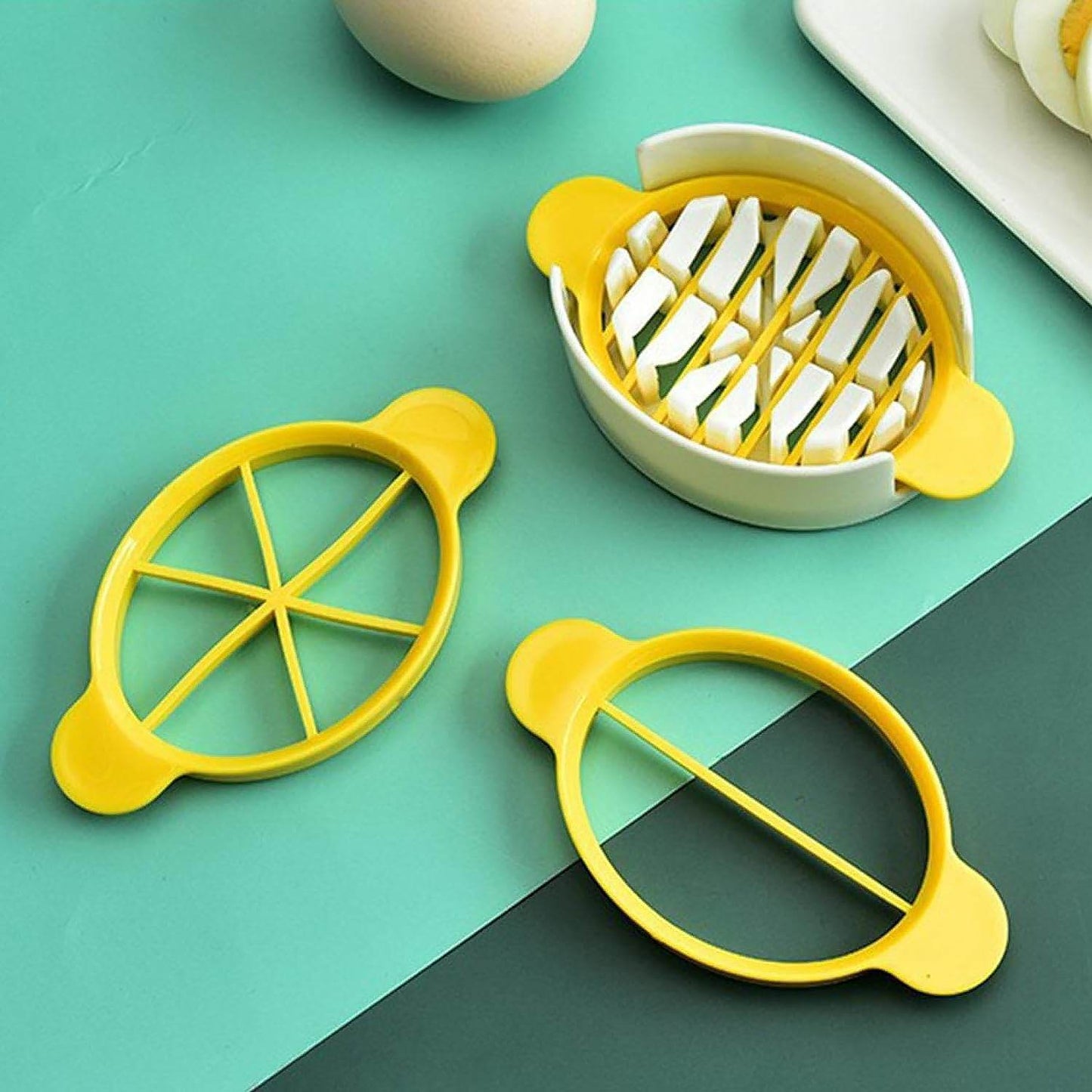 Egg Slicer, 3 in 1 Boiled Egg Slicer, Egg Slicer, Preserved Egg Slicer, Home Restaurant Kitchen Tool (1 Pc) - infinityexculsivestore.com