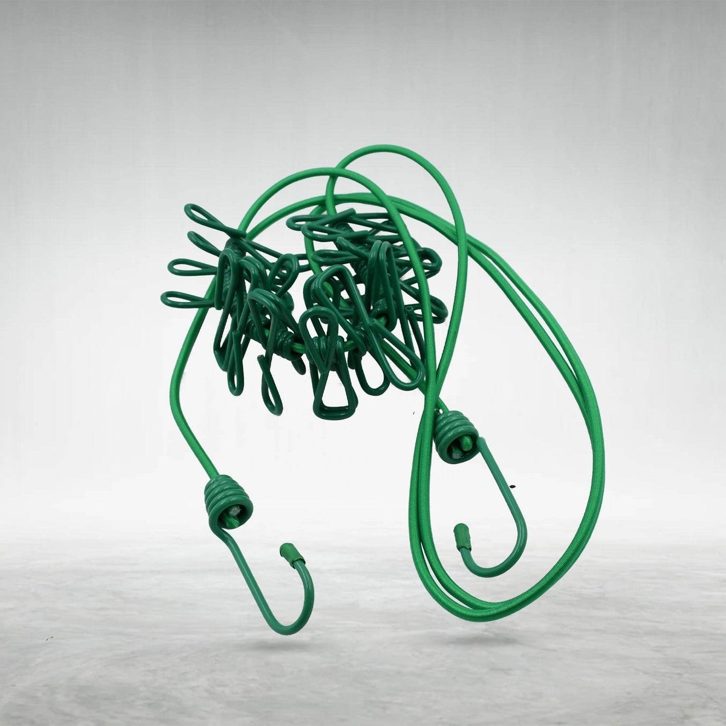 Elastic Cloth Drying Rope with 12 Metal Clip Portable Clothes line For Home & Travel - infinityexculsivestore.com