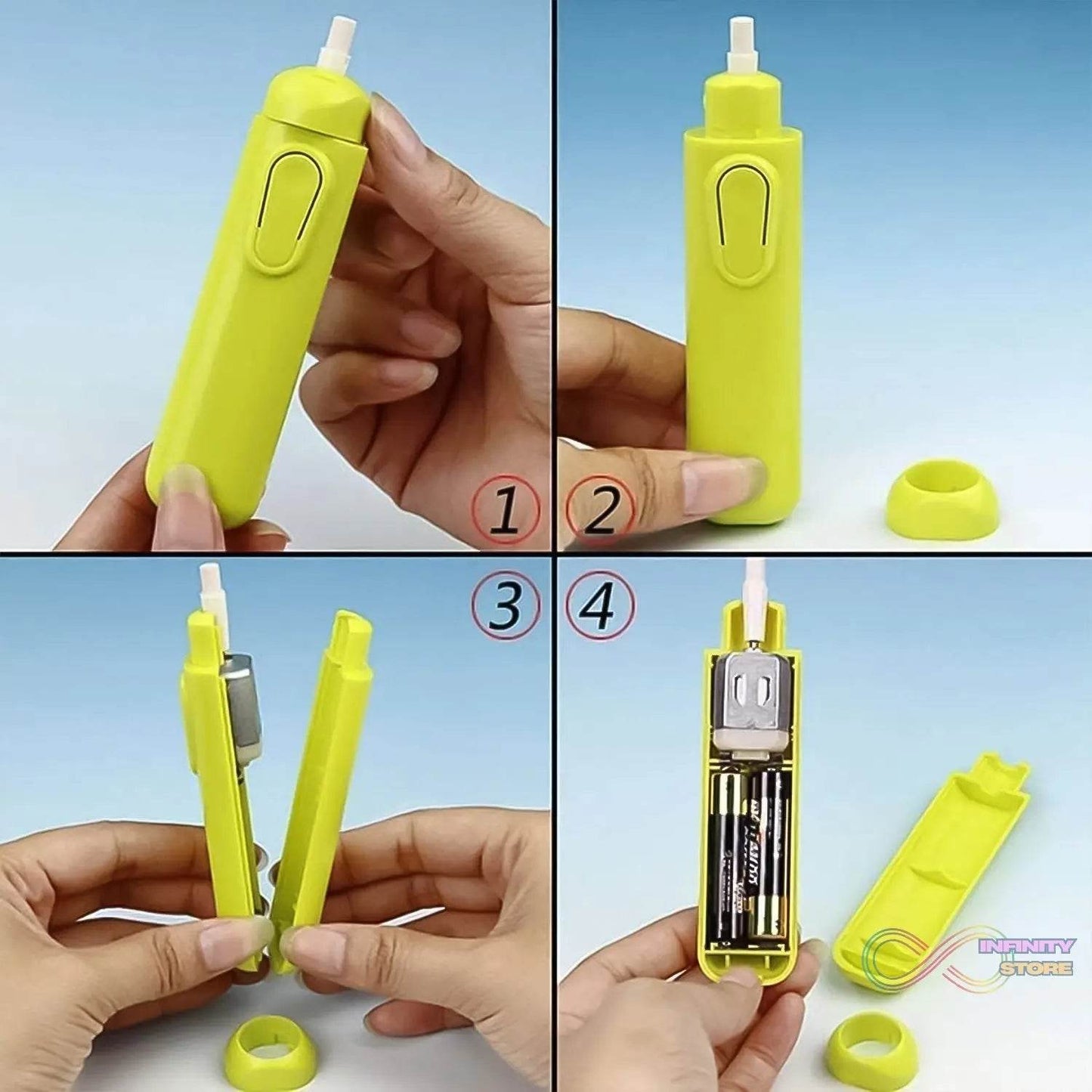 Electric Eraser Kit Automatic Pencil Eraser Battery Operated with 12 Eraser Refills - infinityexculsivestore.com