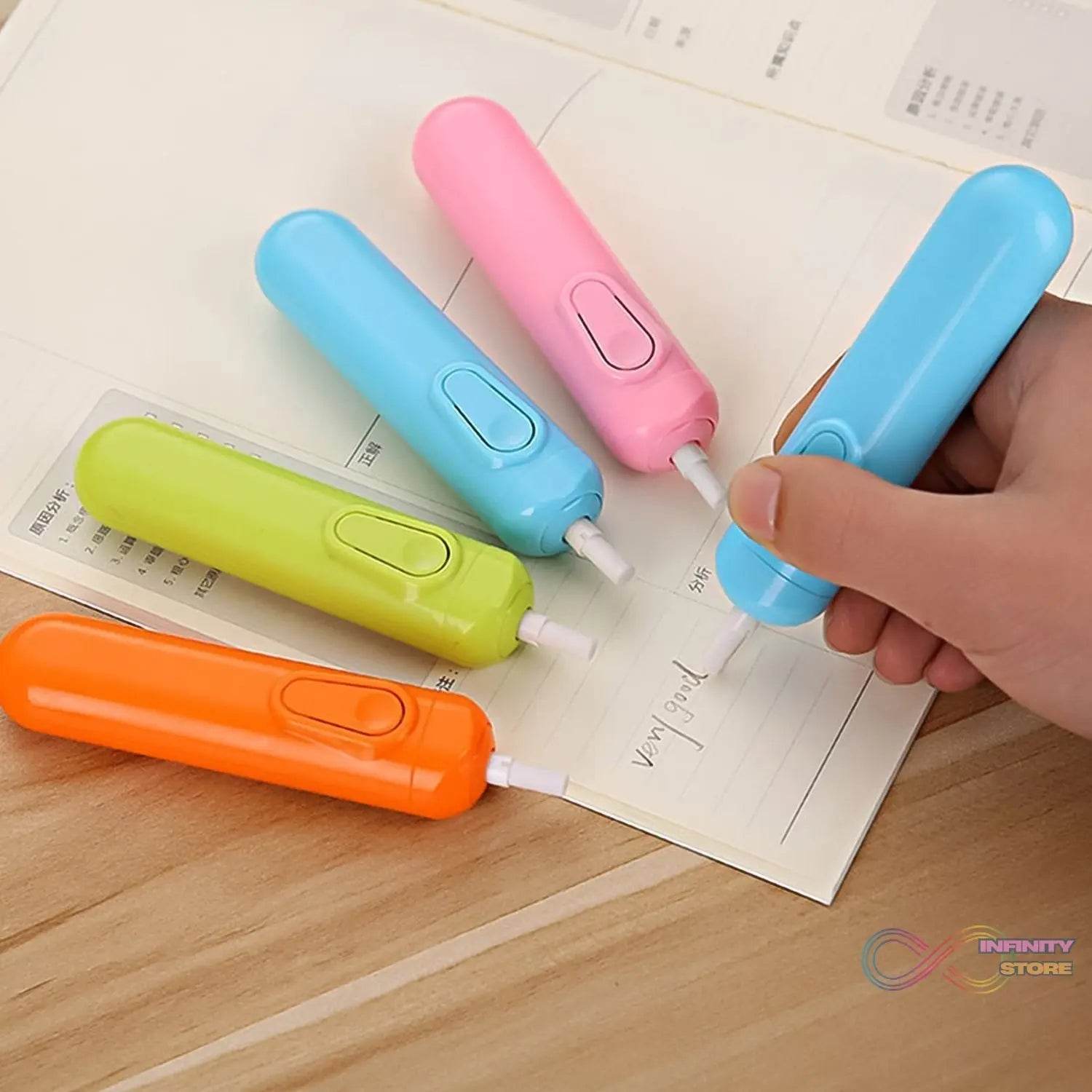 Electric Eraser Kit Automatic Pencil Eraser Battery Operated with 12 Eraser Refills - infinityexculsivestore.com