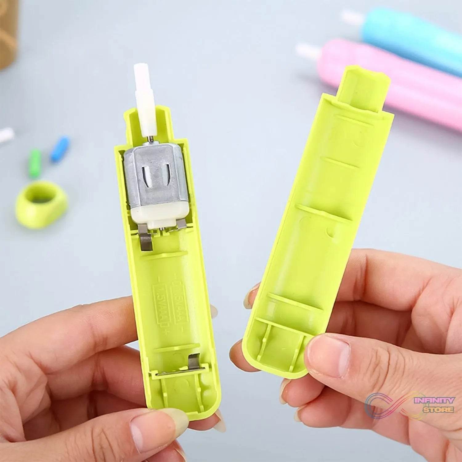 Electric Eraser Kit Automatic Pencil Eraser Battery Operated with 12 Eraser Refills - infinityexculsivestore.com