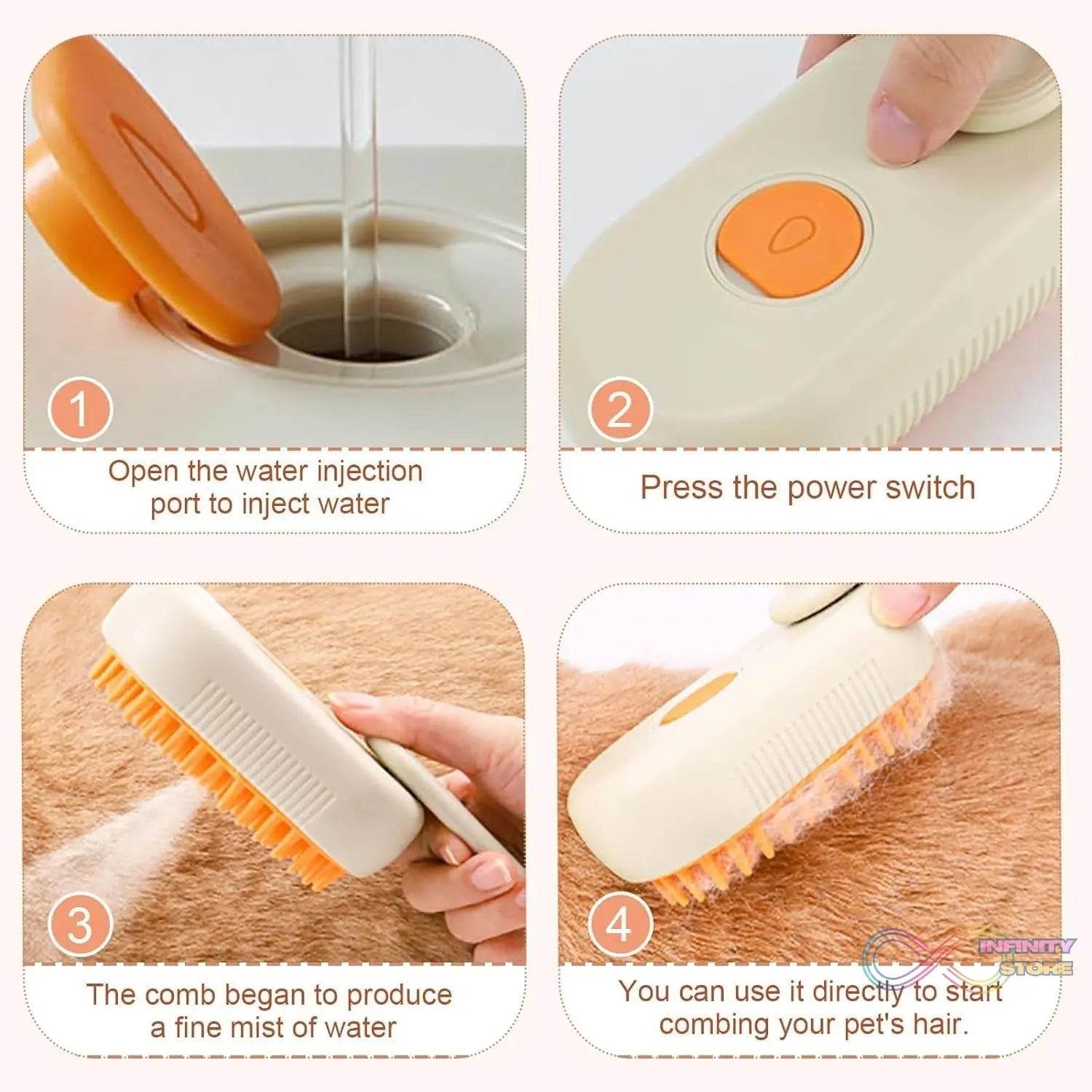 Electric Spray Handle Massage Brush, Hair Removal Brush Steam (1 Pc) - infinityexculsivestore.com