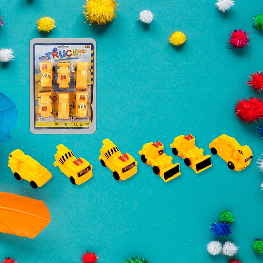 Vehicle Car Engineering Automobile Construction Car Toys Set for Children Kids Crane Excavator Road Roller Forklift Mixer Truck Transporter Truck Machine Construction Toys (6 Pcs Set) - infinityexculsivestore.com