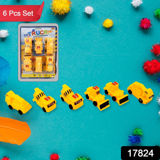 Vehicle Car Engineering Automobile Construction Car Toys Set for Children Kids Crane Excavator Road Roller Forklift Mixer Truck Transporter Truck Machine Construction Toys (6 Pcs Set) - infinityexculsivestore.com